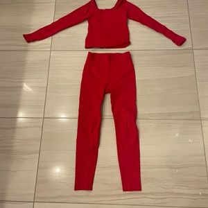 Fabletics set! Sculp Knit bright beautiful red!